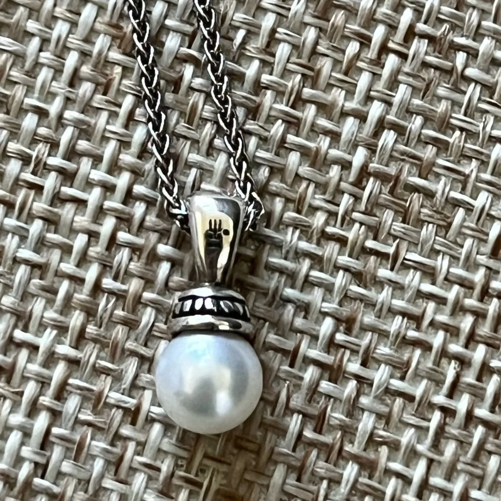 James Avery Sterling Silver Pearl Pendant Necklace - White - Picture 3 of 7